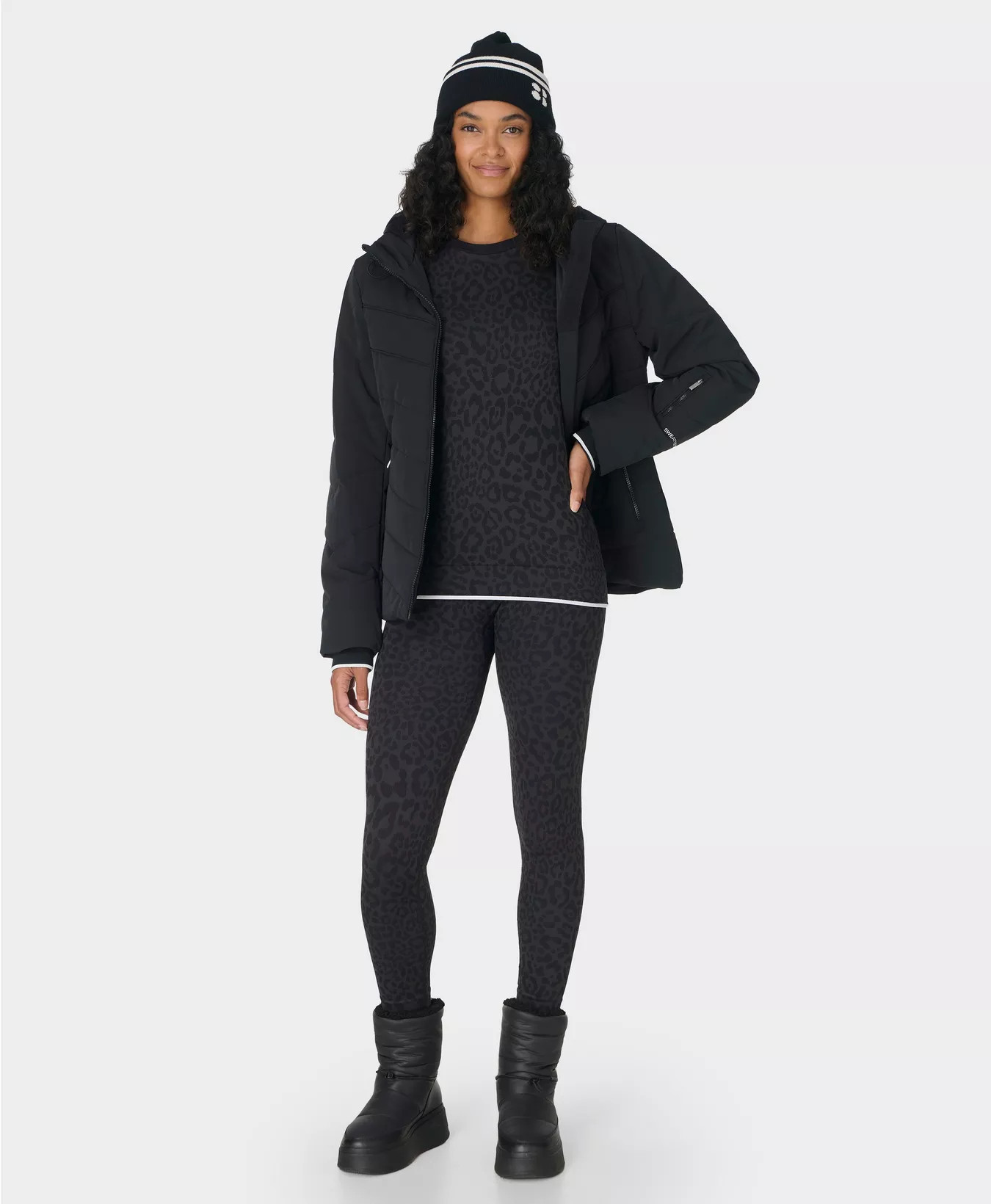 Animal Base Layer Leggings - Grey Leo Jacquard | Women's Leggings | Sweaty Betty | Sweaty Betty UK