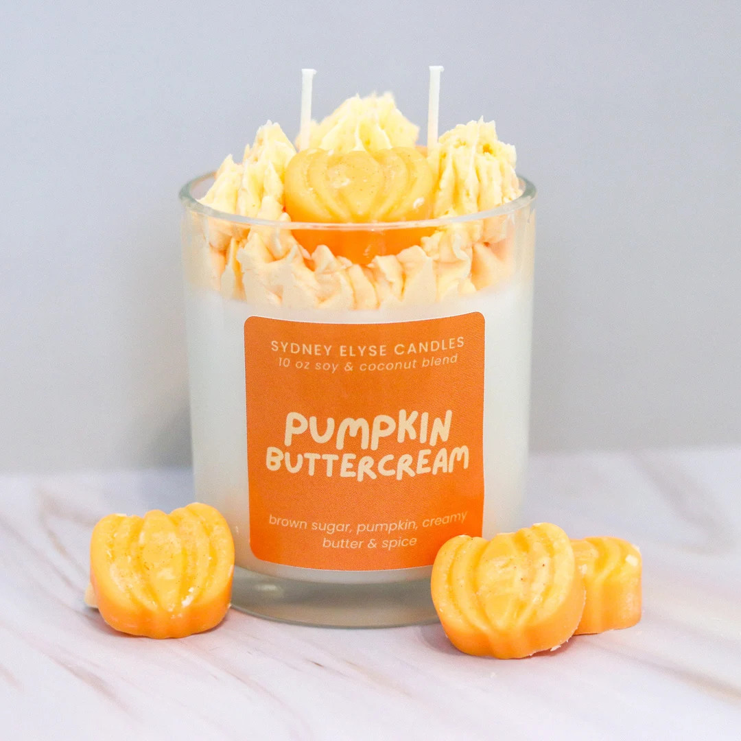 Pumpkin Buttercream Coconut Soy Candle Fall Candles, Pumpkin Scented Candles, Pumpkin Candles, Fa... | Etsy (US)