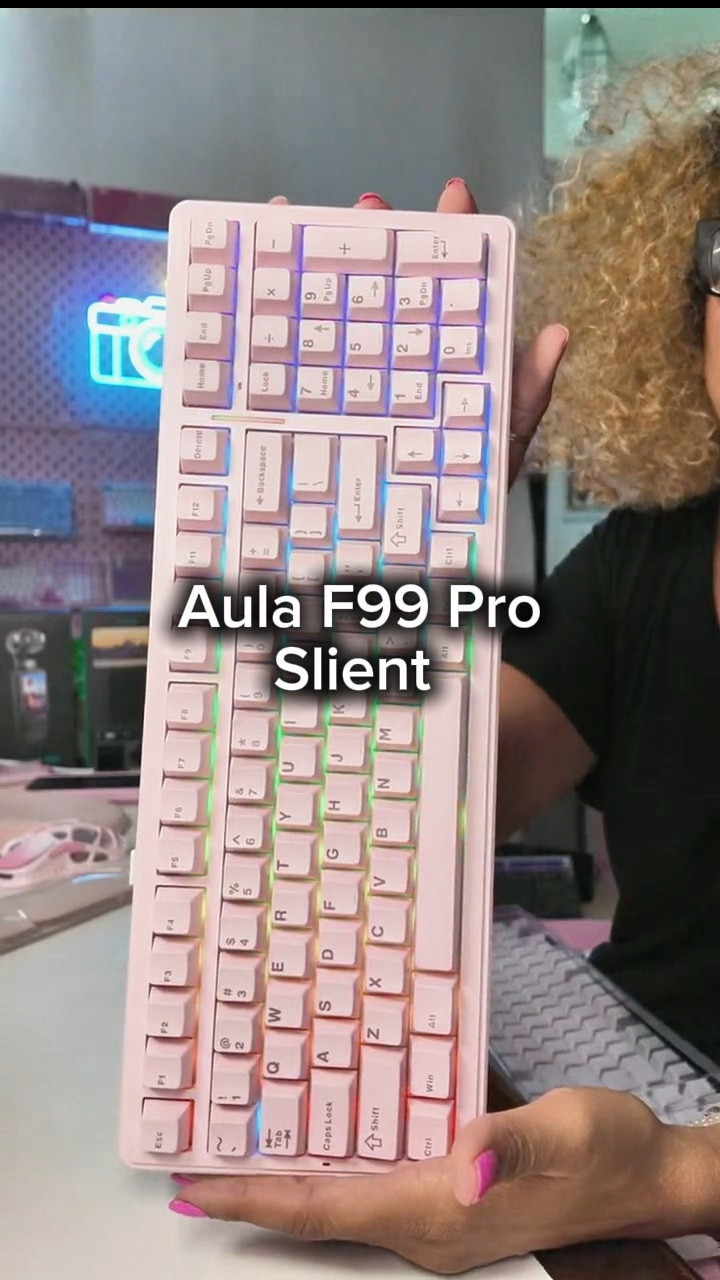 Mechanical keyboard the silent version
Aula F99 pro try remote connectivity is gonna connect to Windows Mac iOS, and android fully hot-swappable

#LTKHome