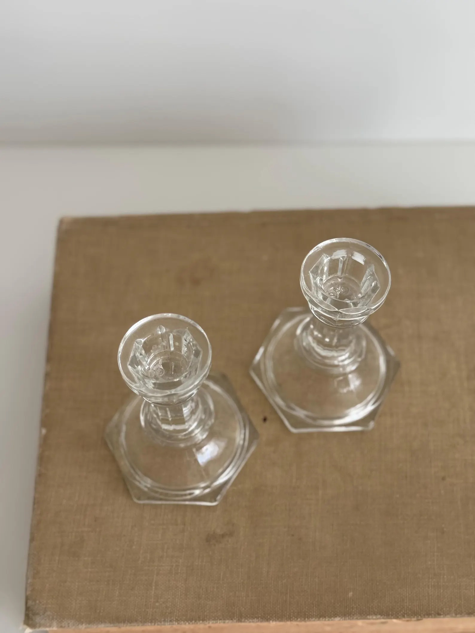 Vintage Glass Candlestick Holders, Vintage Home Decor | Etsy (US)