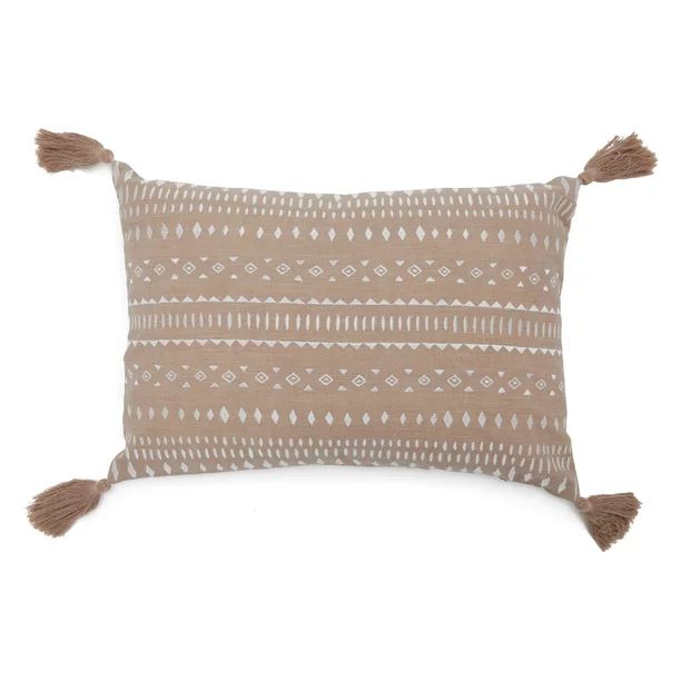 MoDRN Naturals Embroidered Oblong Decorative Throw Pillow, 14''x20" | Walmart (US)