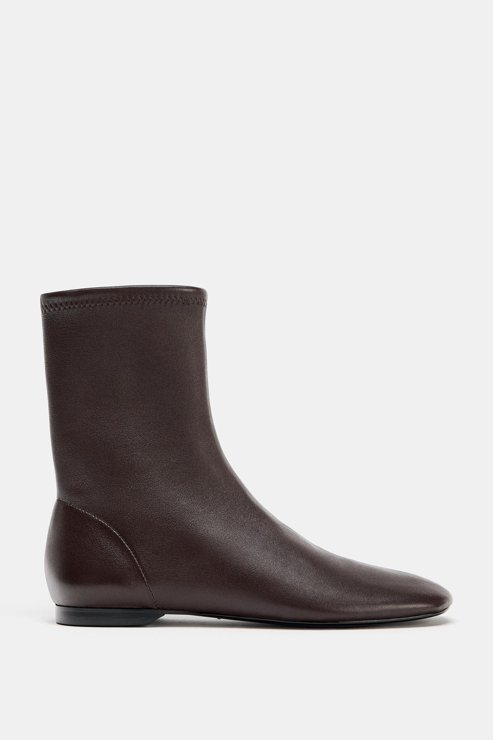 LIMITED EDITION FLAT LEATHER ANKLE BOOTS | Zara Canada