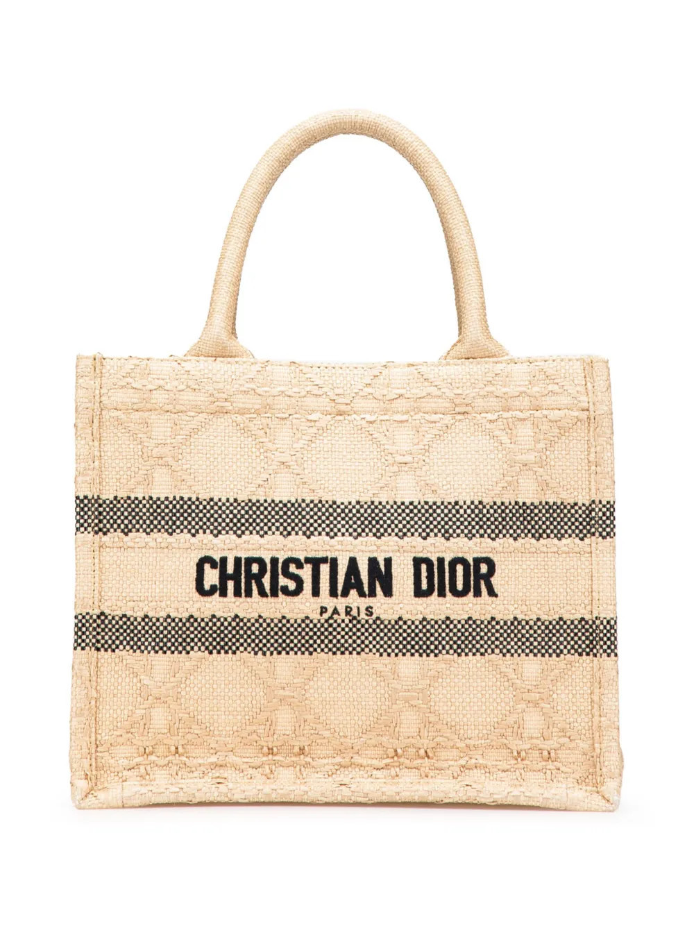 Christian Dior Pre-Owned 2022 Small Raffia Cannage Book tote bag - Brown | Farfetch Global