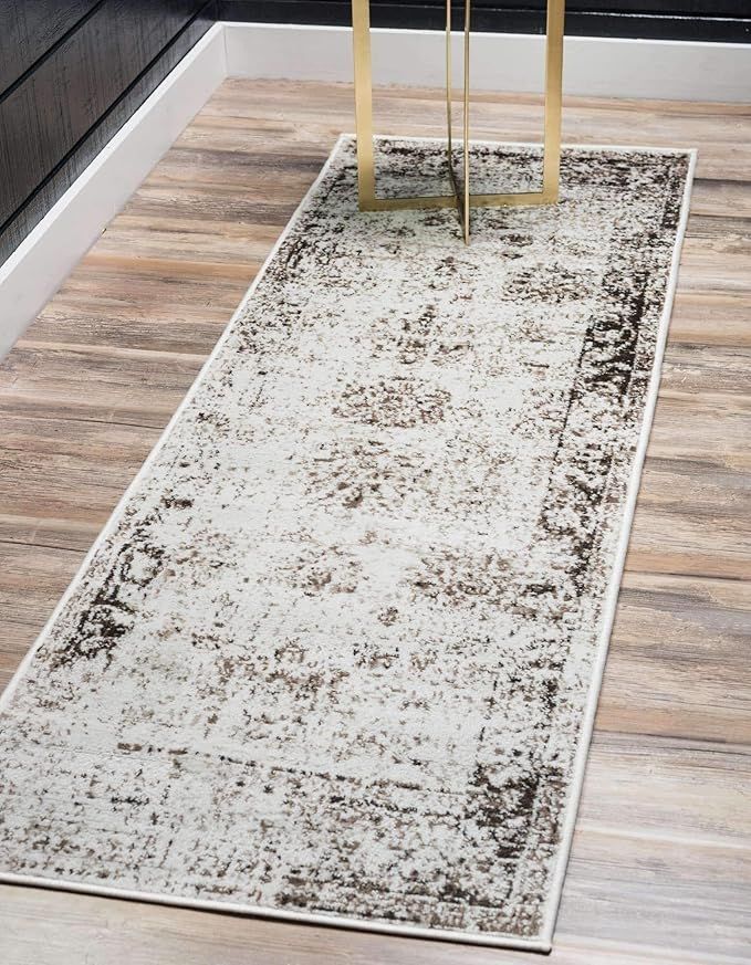 Unique Loom Sofia Collection Traditional Vintage Beige Runner Rug (2' x 7') | Amazon (US)