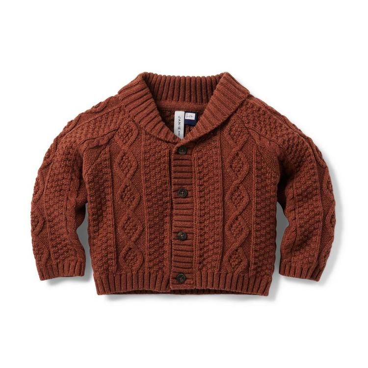 Baby Cable Knit Shawl Collar Cardigan | Janie and Jack