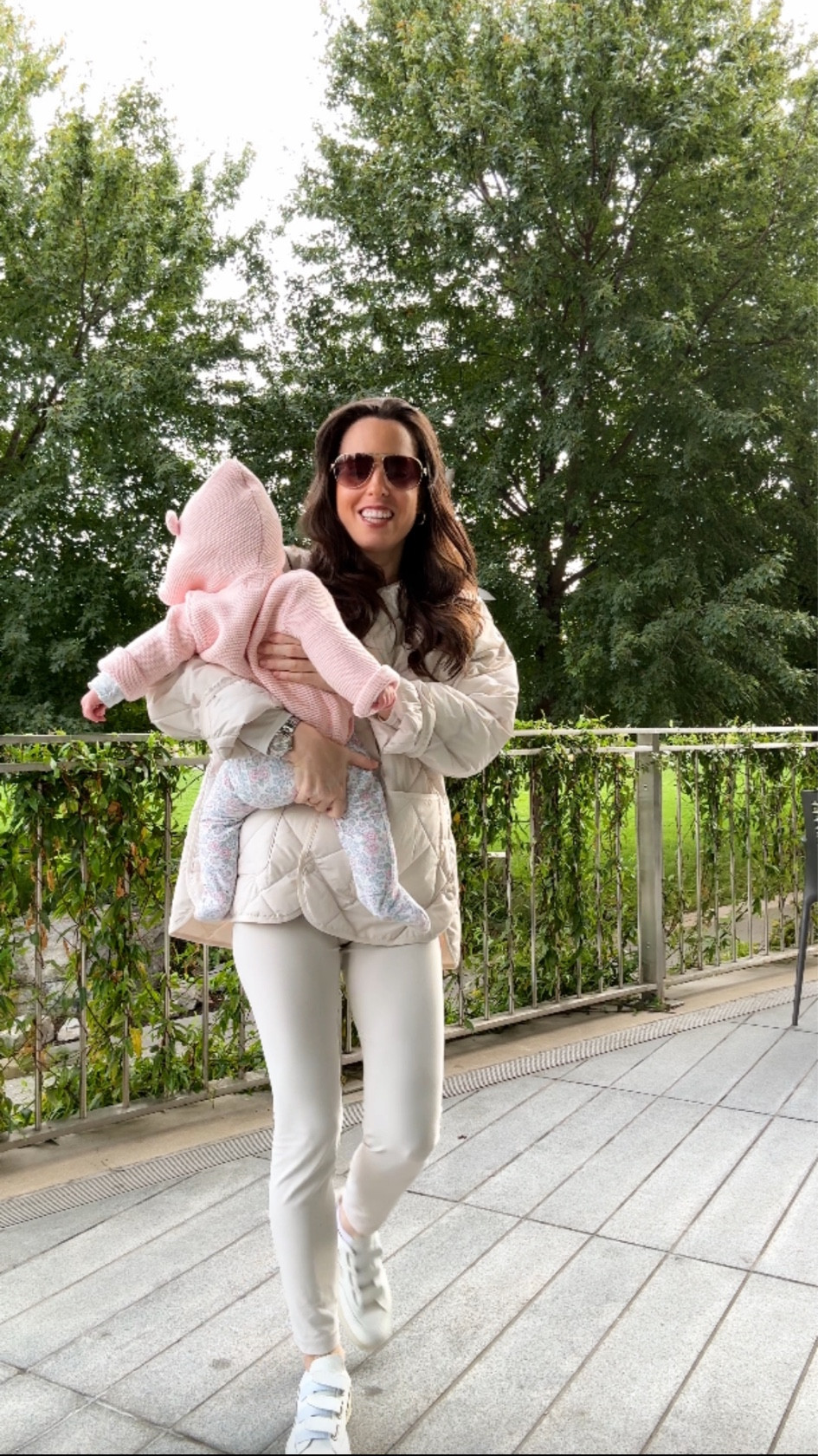 Mom outfit
Jacket, small.
Aritzia leggings
Sneakers, i sized up 1/2 a size.
Baby cardigan 12-18 months.

#LTKFindsUnder100 #LTKFamily