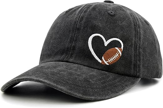 Football Heart Hat with Gift Box, Football Gifts for Women Men, Adjustable Embroidered Heart Foot... | Amazon (US)