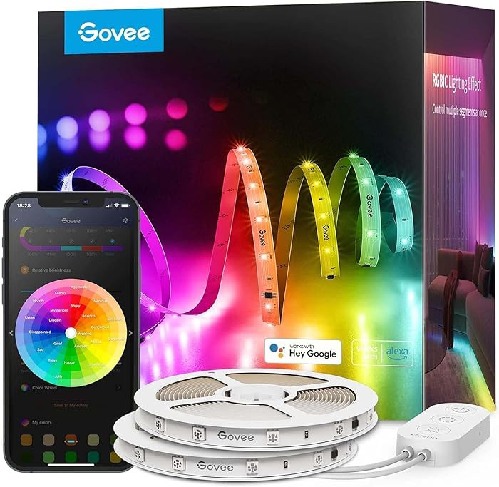 Govee 100ft RGBIC LED Strip Lights, Smart LED Lights Work with Alexa and Google Assistant, LED Li... | Amazon (US)