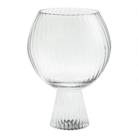 Daphne Ribbed Glass Goblet | World Market