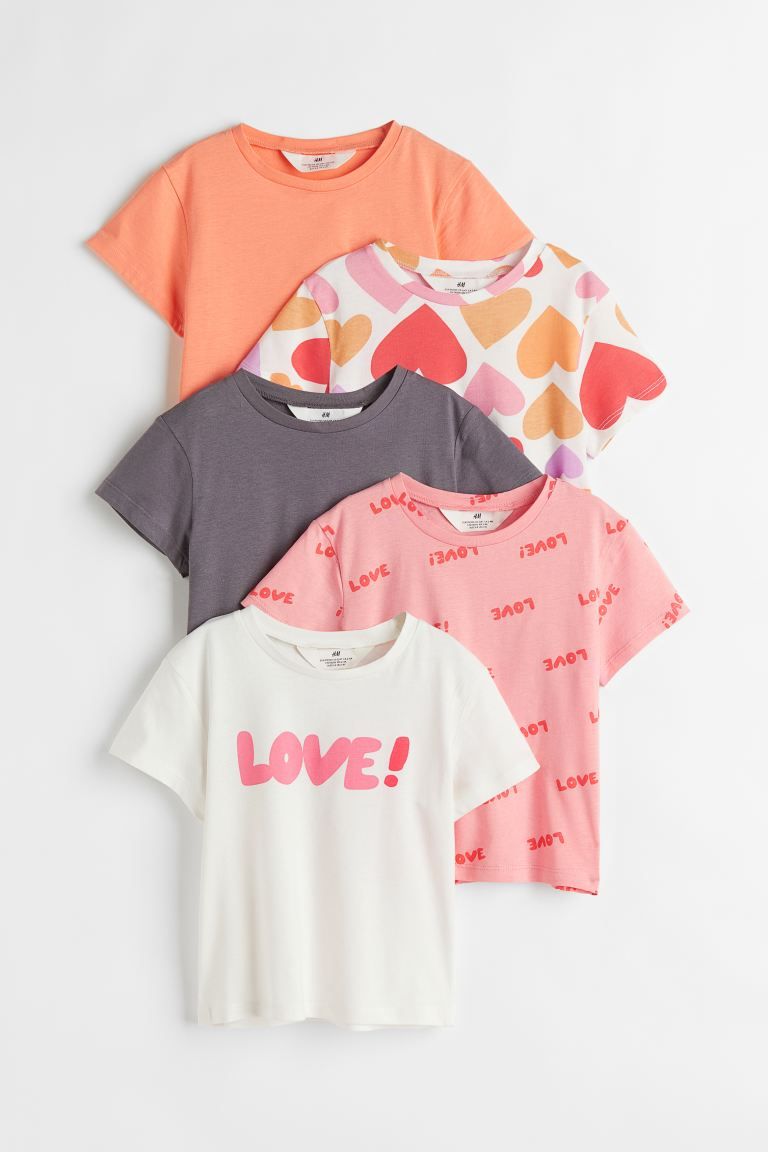 5-pack Printed Jersey Tops | H&M (US)
