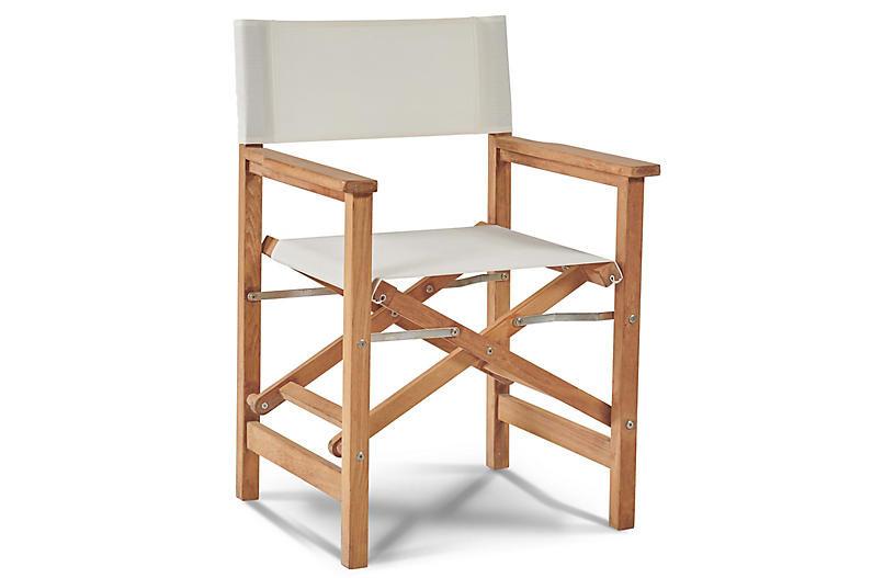 Teak Director's Chair, White | One Kings Lane