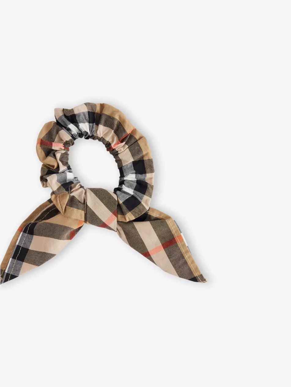 Ruched check-print cotton scrunchie | Selfridges