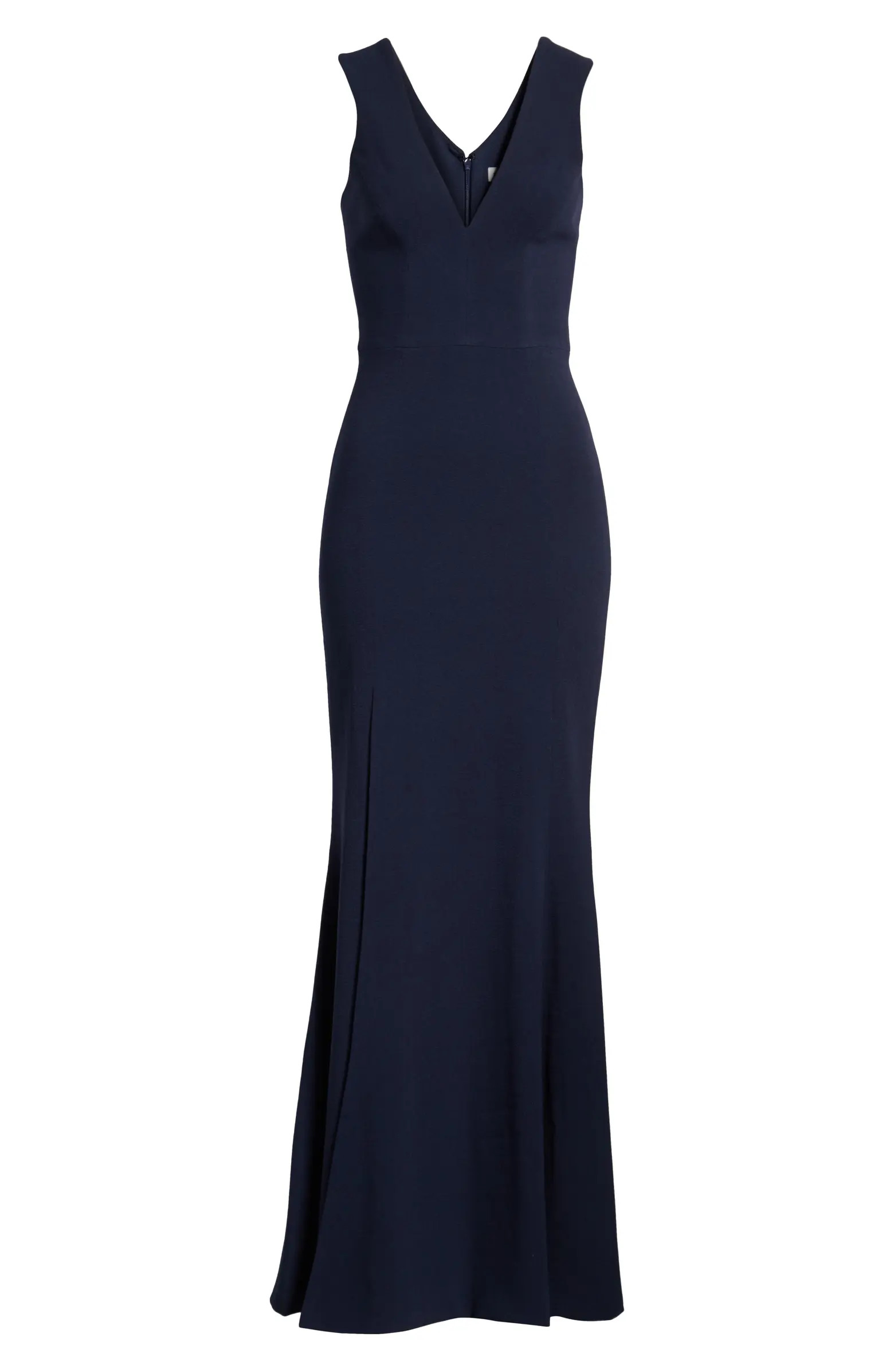 Dress the Population Sandra Plunge Crepe Trumpet Gown | Nordstrom | Nordstrom