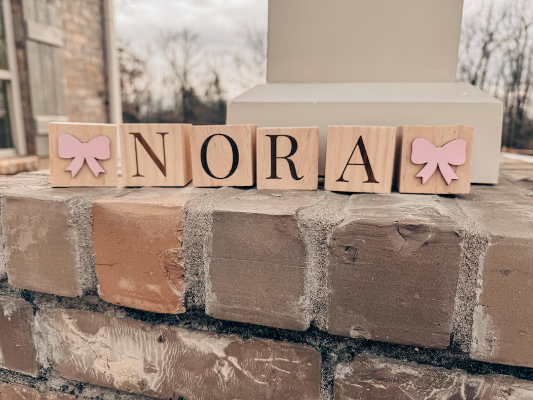 Personalized Wooden Name Blocks |personalized Pregnancy Name Announcement Blocks |baby Shower Gif... | Etsy (US)