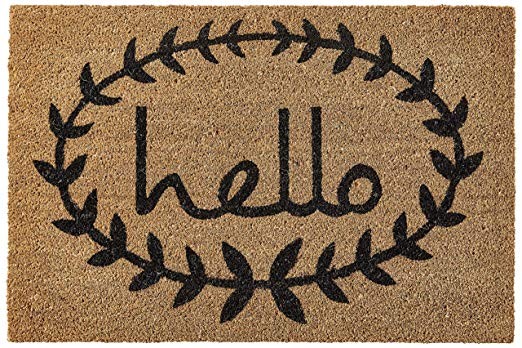 Home & More 121812436 Calico Hello Doormat, Natural/Black, 24" x 36" x 0.60" | Amazon (US)