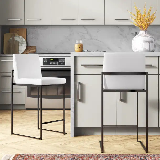 Rego Upholstered Counter Stool with Metal Frame | Wayfair North America