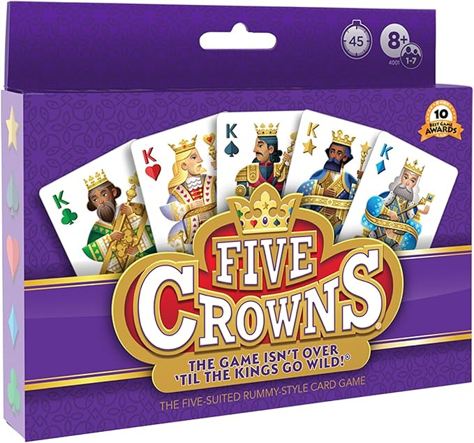 PlayMonster Five Crowns — The Game Isn't Over Until the Kings Go Wild! — 5 Suited Rummy-Style... | Amazon (US)