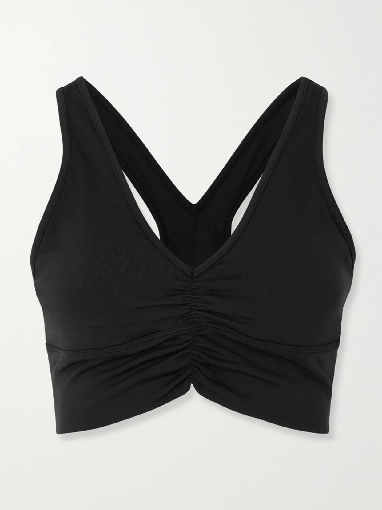 Alo Yoga - Wild Thing Ruched Airbrush Sports Bra - Black | NET-A-PORTER (US)