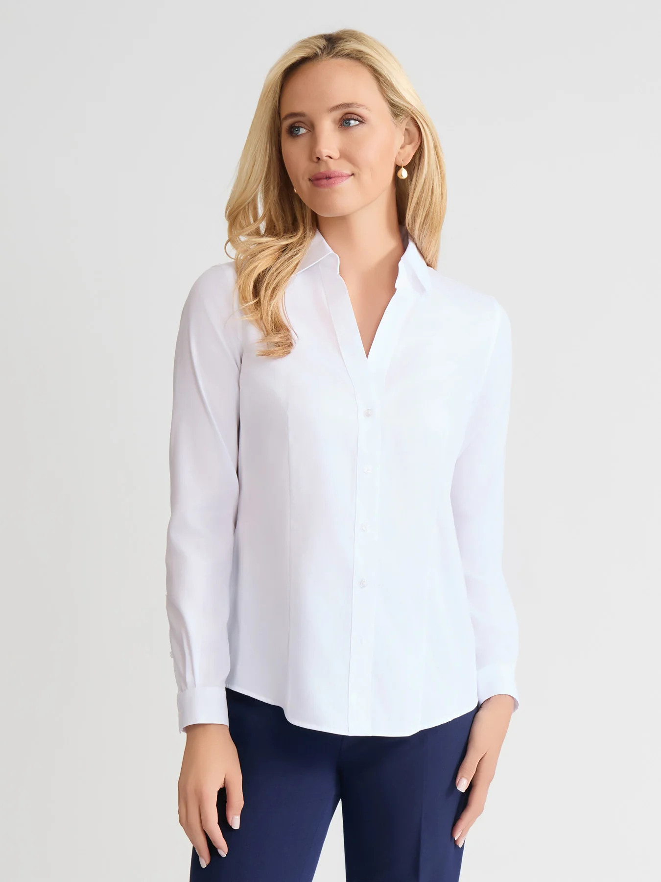 Petite Easy-Care Button-Up Shirt | Jones New York