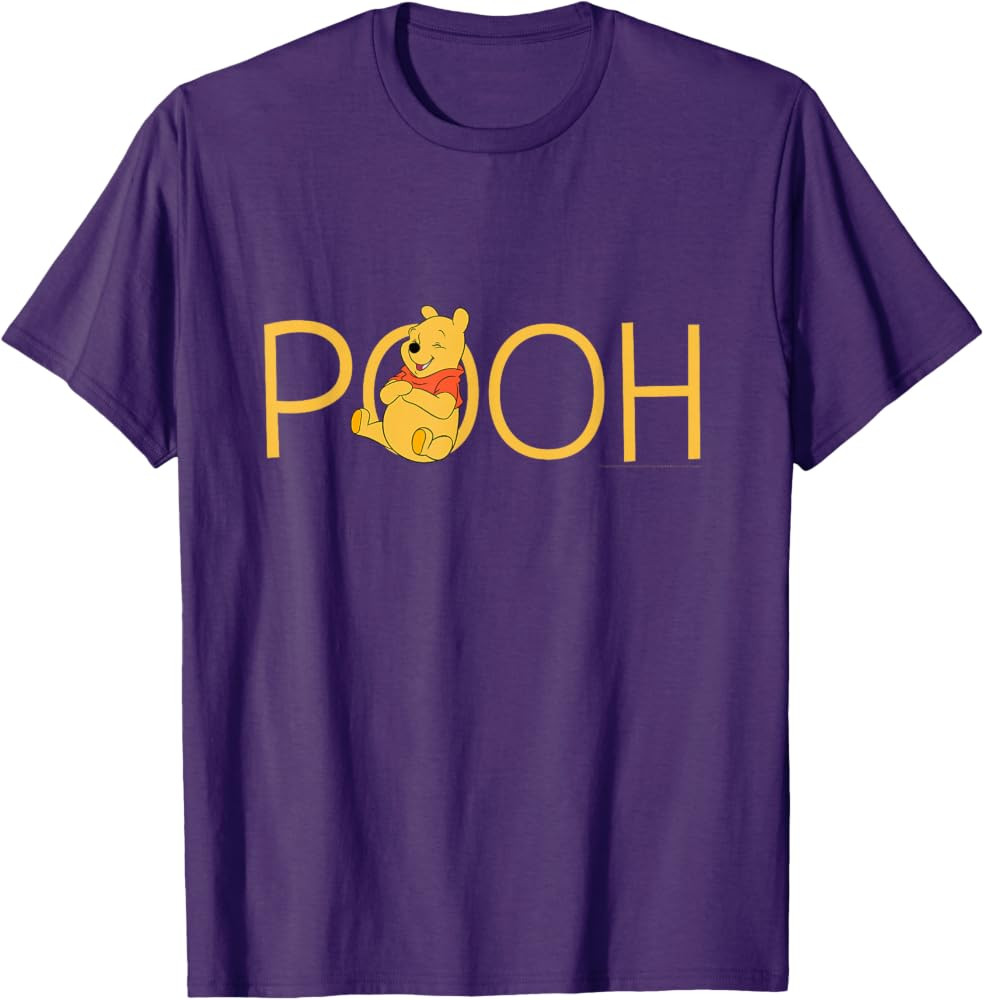Disney Winnie The Pooh Classic Lettering T-Shirt Small | Amazon (US)