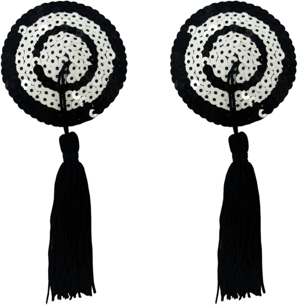 JUMISEE Reusable Adhesive Nipple Covers Pasties, Shiny Glitter Sequin Silicone Round-Shaped Breas... | Amazon (US)