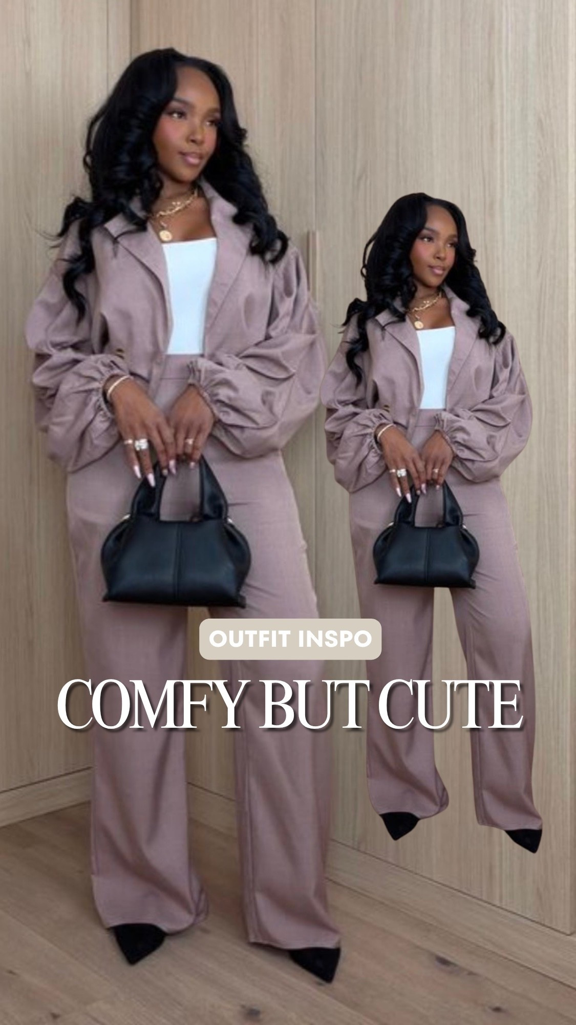 Scroll to shop! ✨ Everything from this look is linked below. 👇🏽

COMFY BUT CUTE 🤎 Proof that comfortable can still look polished. The relaxed jacket + wide leg trousers give that effortless, expensive-looking vibe while the fitted white top keeps everything balanced. Easy enough for all day, cute enough for anywhere.

comfy chic outfit, comfy but cute outfit, elevated casual outfit, neutral outfit women, wide leg trousers outfit, relaxed trouser outfit, oversized jacket outfit, fall outfit women, everyday outfit inspiration, casual chic style, quiet luxury outfit, expensive looking outfit, mom outfit ideas, petite fall outfit, neutral fall fashion

Wearing: Size Small | 5’4” | 140 lbs | 34D-27-40

Download the FREE LTK app & follow @kirasfashionfinds to shop all my daily finds.

#LTKPetite #LTKStyleTip #LTKWorkwear