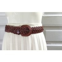 80S Braided Belt Brown Wide Waist Woven Minimalist Bohemian Summer Boho Hippie One Size | Etsy (US)