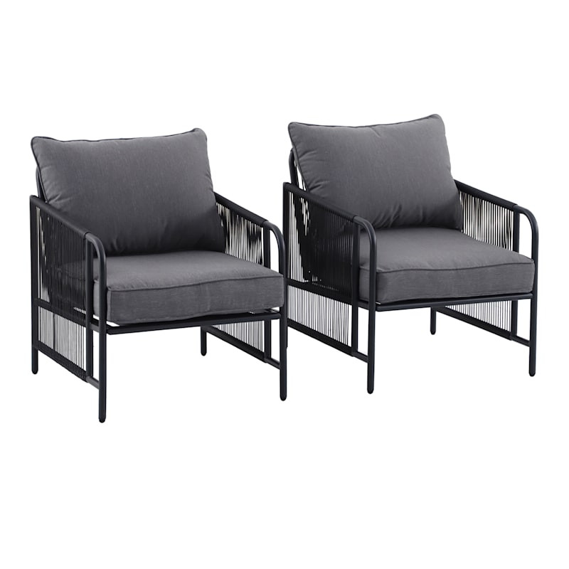 Crosby St. Set of 2 Port Bolivar Patio Armchairs | At Home