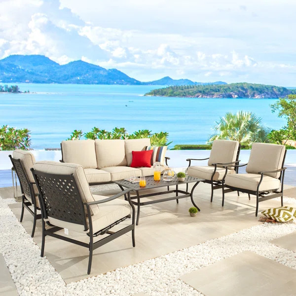 Nerbonne Metal 7 - Person Seating Group with Cushions | Wayfair North America