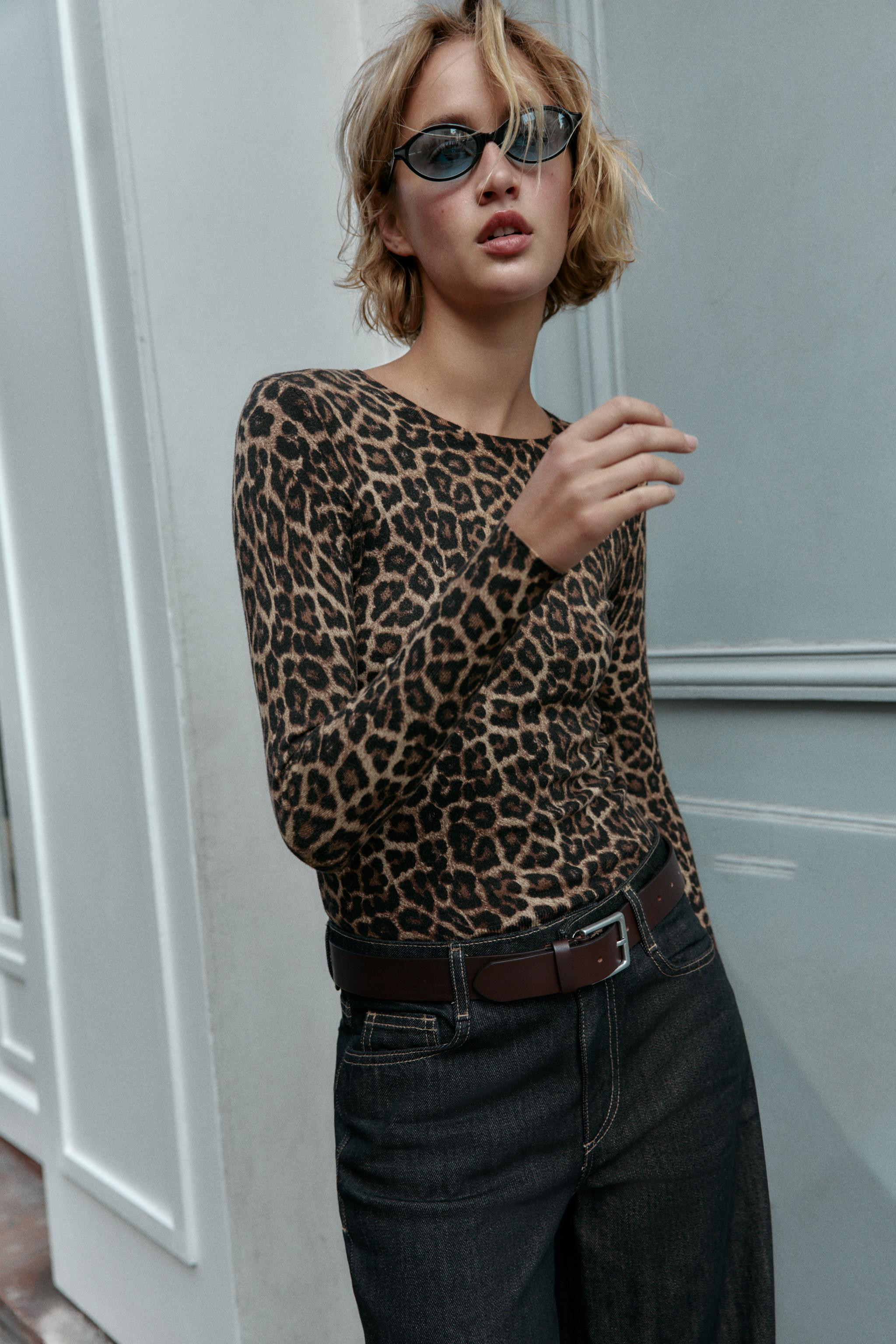 ANIMAL PRINT KNIT SWEATER | Zara UK