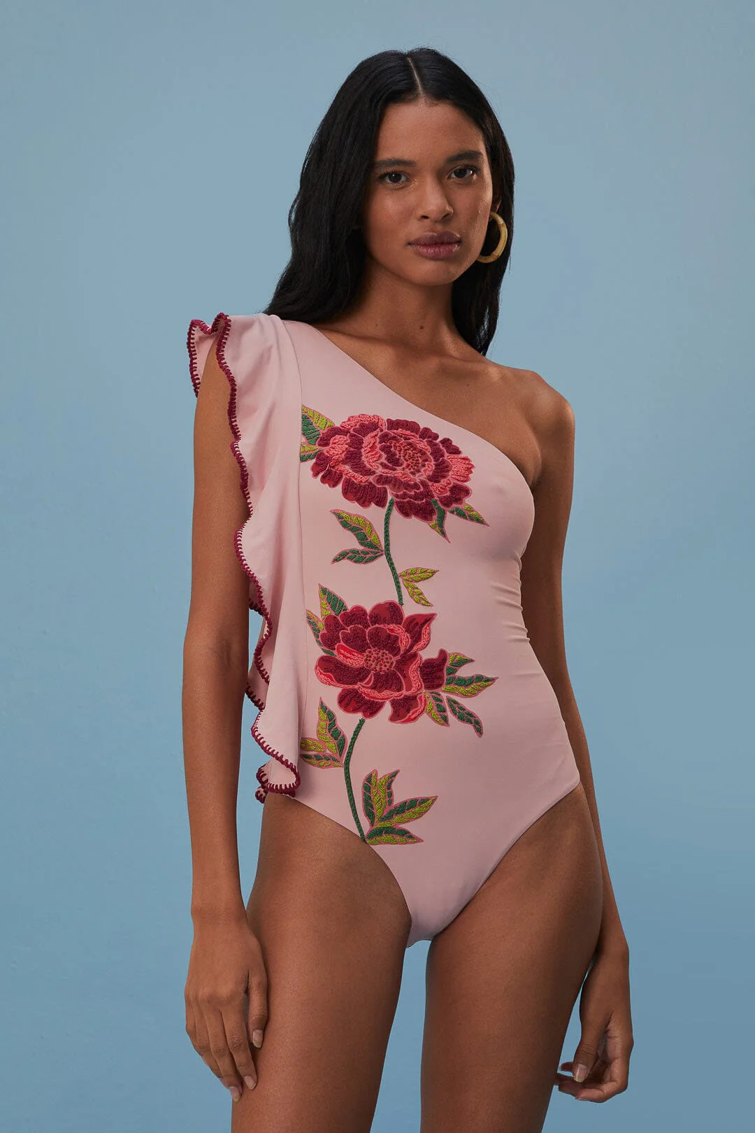 Rose Pink One-Piece Swimsuit | FarmRio (US)