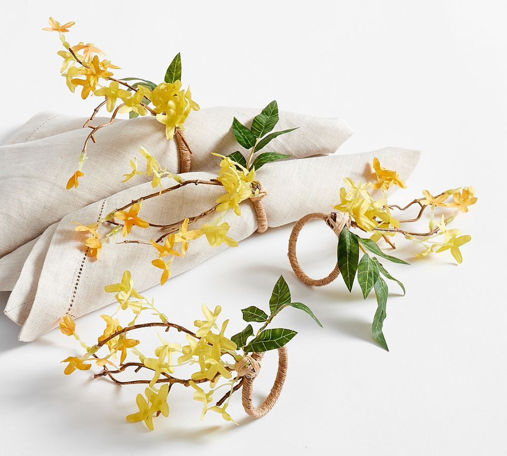Forsythia Napkin Rings - Set of 4 | Pottery Barn (US)