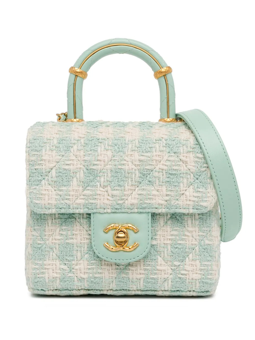 2021-2023 Quilted Tweed Crush satchel bag | Farfetch Global