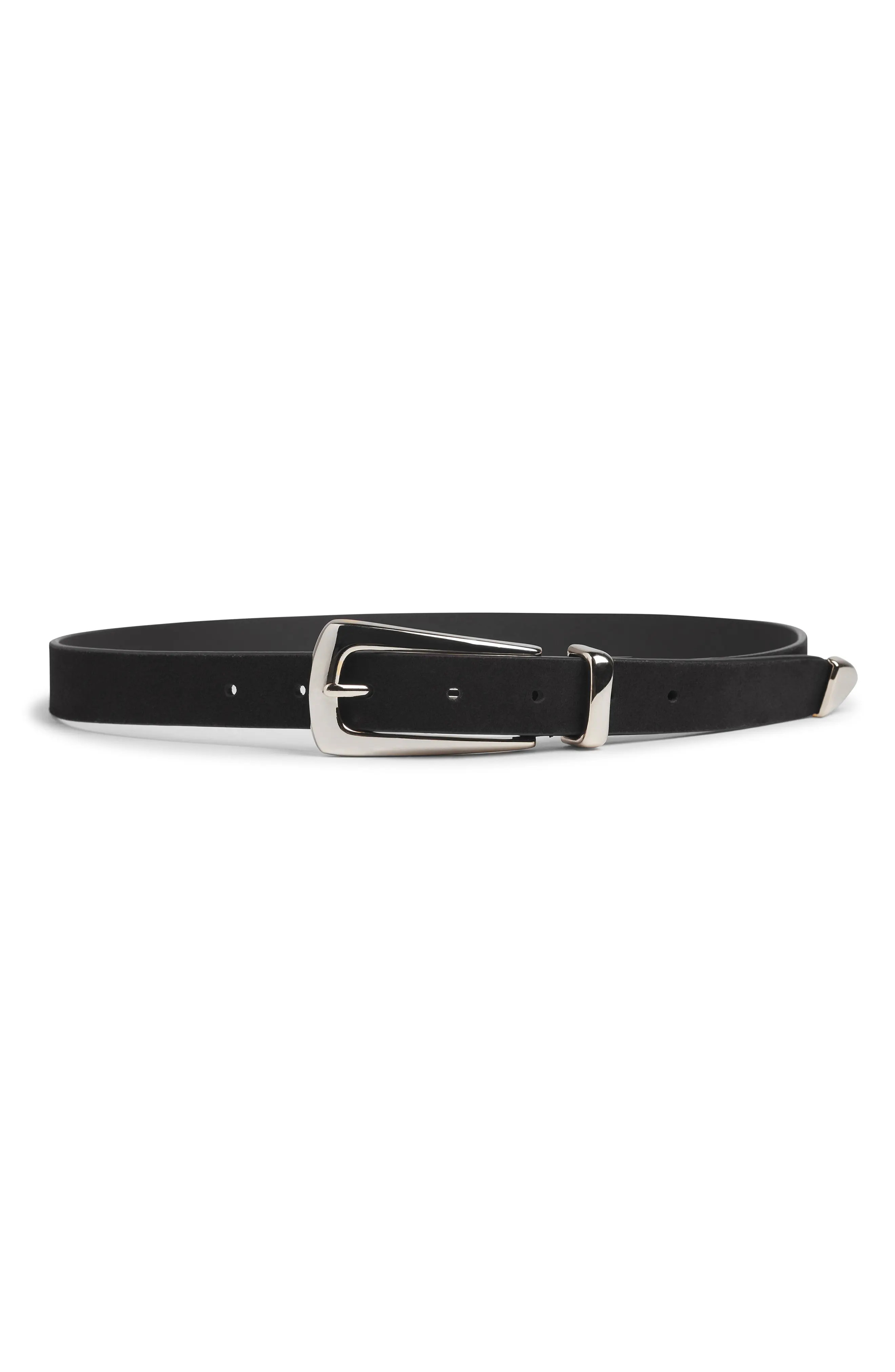 Favorite Daughter The Suede Statement Belt in Black/Polished Nic at Nordstrom, Size Large | Nordstrom