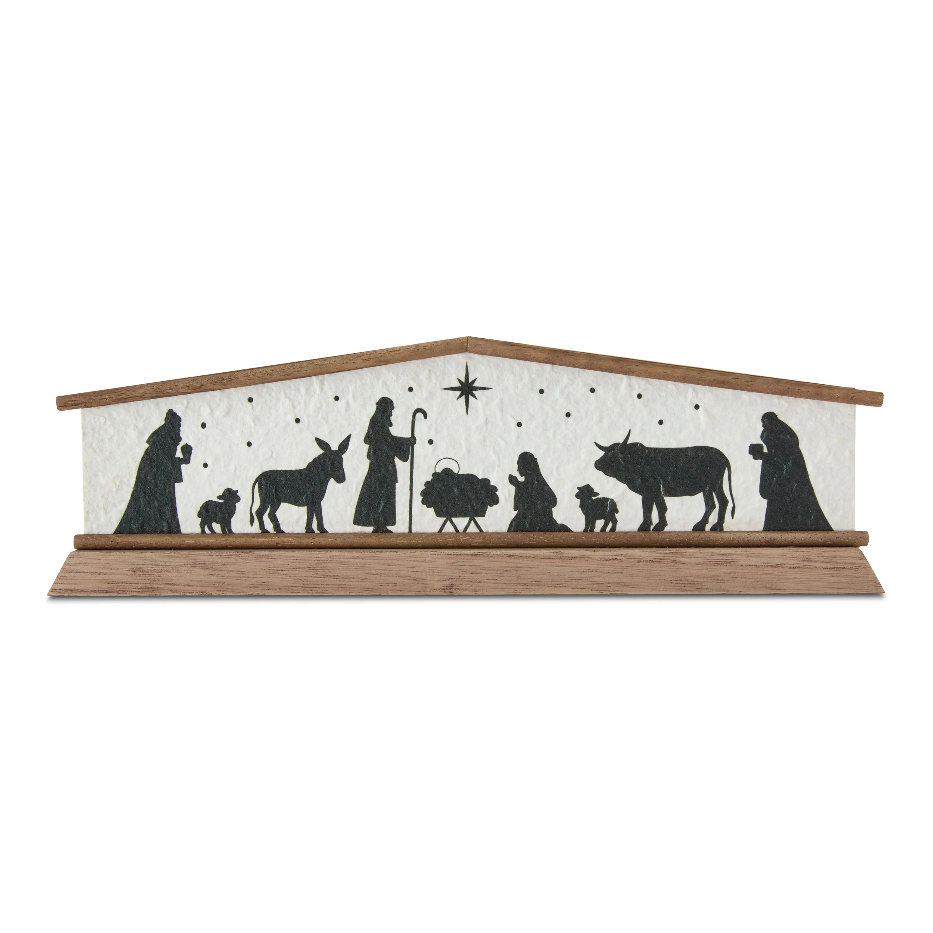 Decoración de Mesa con Personajes de Escena de Natividad Interior de Madera, Blanco y Negro, 4.2... | Walmart (US)