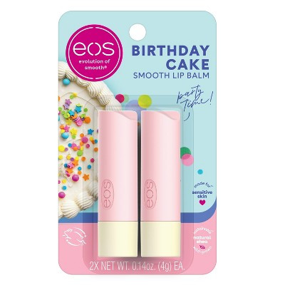 eos Natural Shea Lip Balm - Birthday Cake - 0.28oz/2pk | Target
