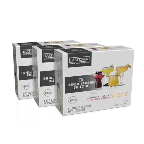 Bartesian 24-Pack Tropical Margarita Mixer Capsules for Cocktail Machine – Home Bar Mixology Cocktails Mix Pod Capsule Set To Use With the Bartesian Cocktail Drink Maker Machine | Amazon (US)