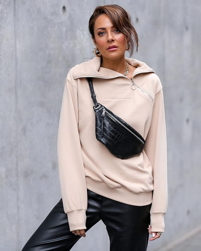 The Drop Women's Hummus Half-Zip Sweatshirt by @lucyswhims | Amazon (US)