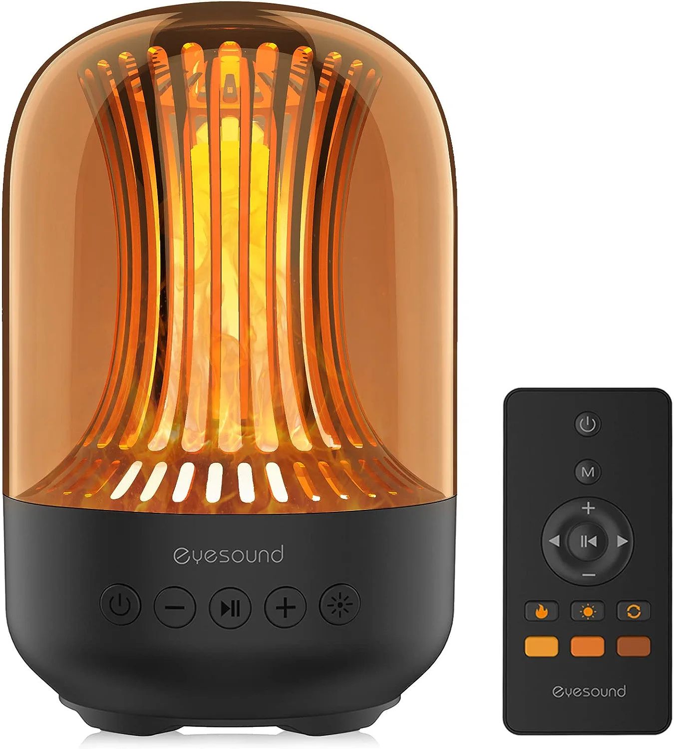 Eyesound Night Light Bluetooth Speaker - LED Dimmable 3 Modes Flame Night Lamp with Remote, Recha... | Amazon (US)