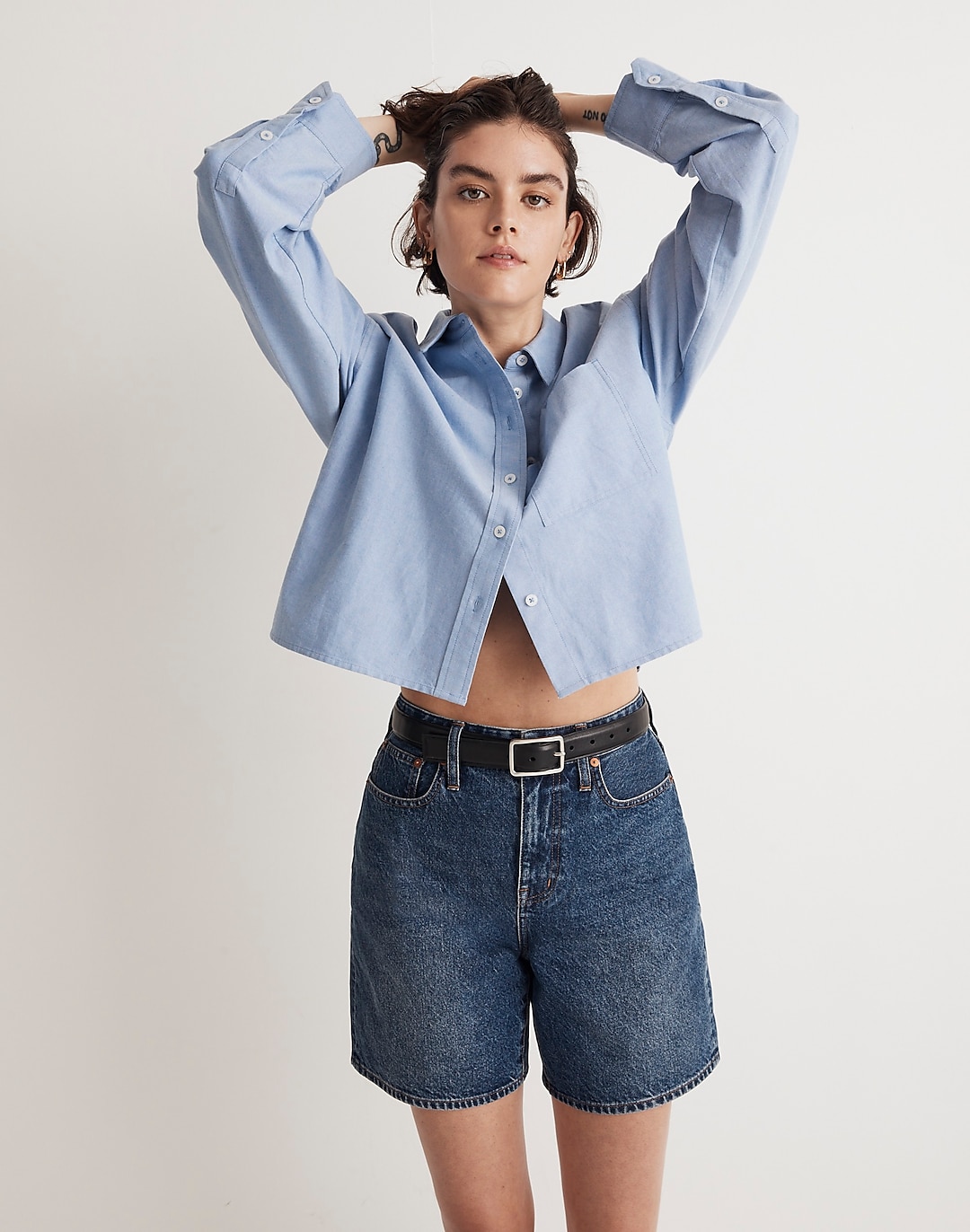 The Signature Oxford Crop Shirt | Madewell