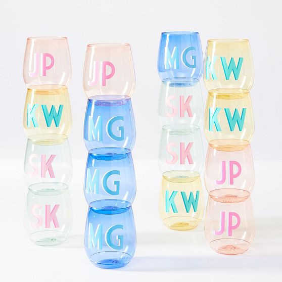 Stackable Acrylic Stemless Wine Glasses, Set of 4 | Mark and Graham