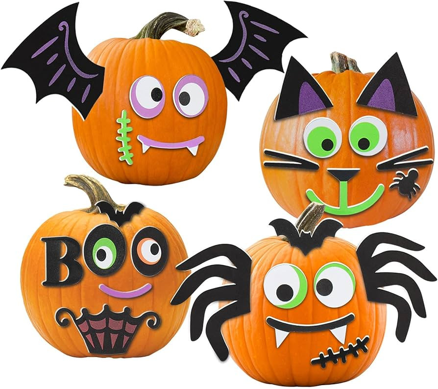 16 Packs Foam Halloween Pumpkins Decorations Stickers, Make Funny Pumpkins Craft Kits for Holiday... | Amazon (US)