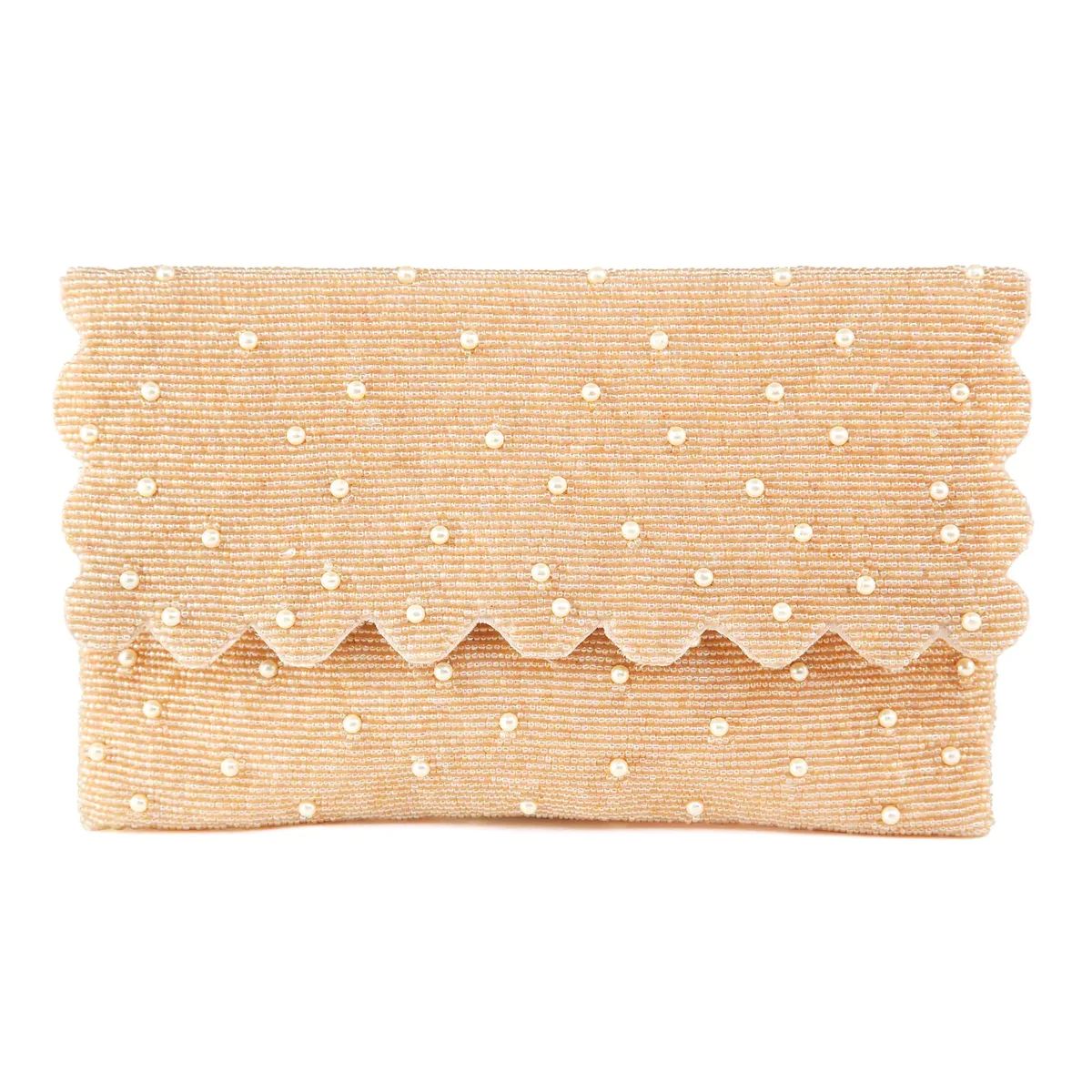 Beaded Scalloped Pearls Clutch | Sea Marie Designs