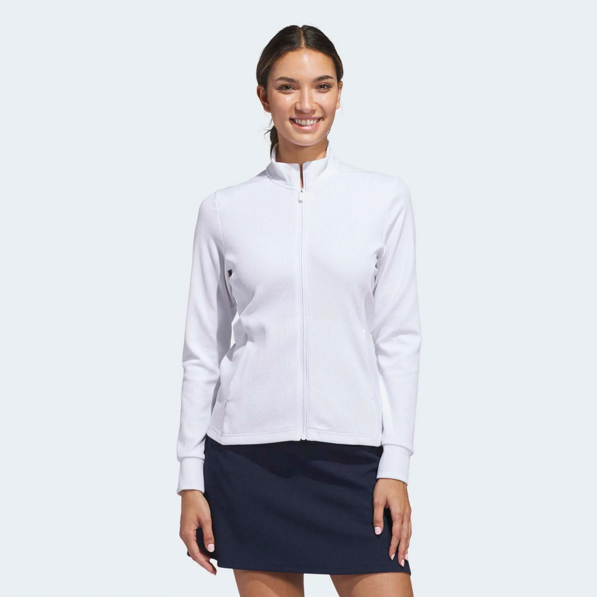 adidas Women's Performance Texture Full Zip Golf Jacket, XS, White | DICK'S Sporting Goods