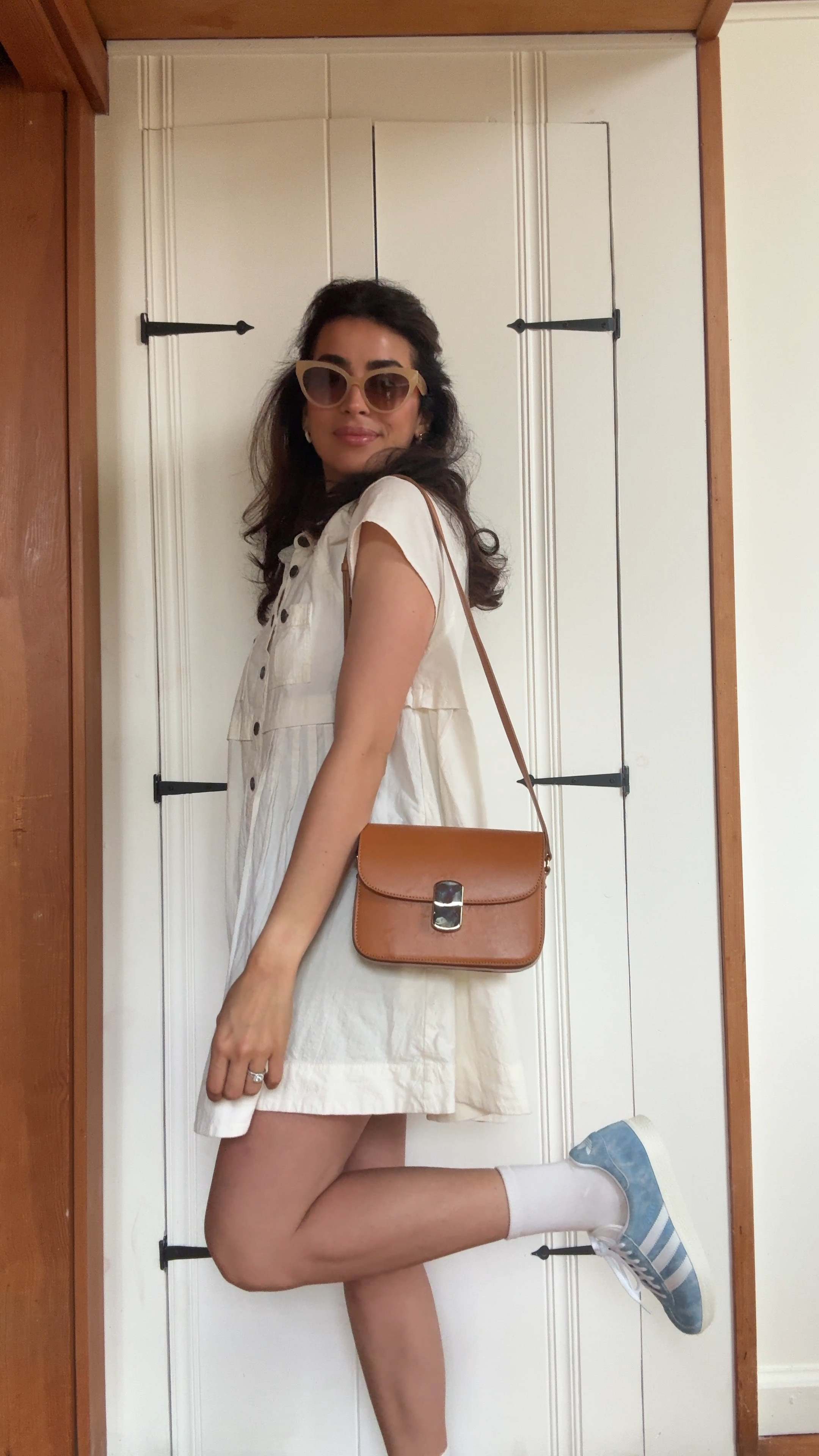 Summer outfit details 🕶️
Dress: free people
Sneakers: adidas
Glasses: JCREW linked similar 
Bag: sezane 

#outfitinspo #womenstyle

#LTKxNSale #LTKStyleTip #LTKVideo