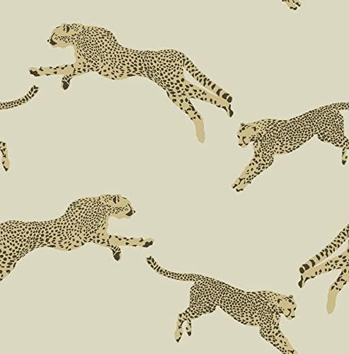 Amazon.com: Scalamandre Dune Leaping Cheetah Peel & Stick Wallpaper Neutral : Clothing, Shoes & J... | Amazon (US)