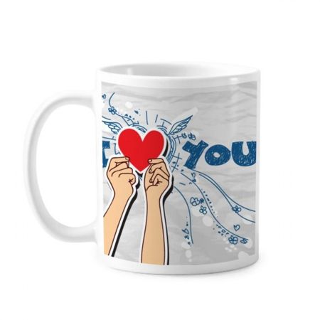 Holding Heart Sign I Love You Valentine Mug Pottery Cerac Coffee Porcelain Cup Tableware | Walmart (US)