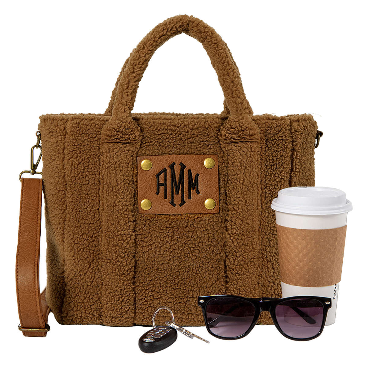 Monogrammed Sherpa Crossbody Bag | Marleylilly