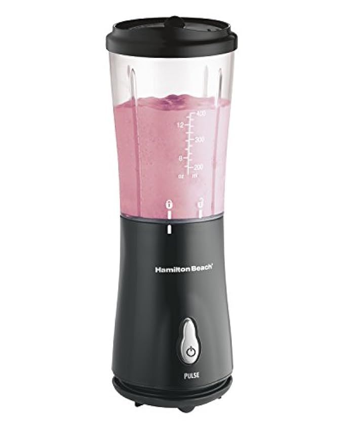 Hamilton Beach (51101BA) Personal Blender with Travel Lid, Single Serve, For Shakes & Smoothies, Bla | Amazon (US)