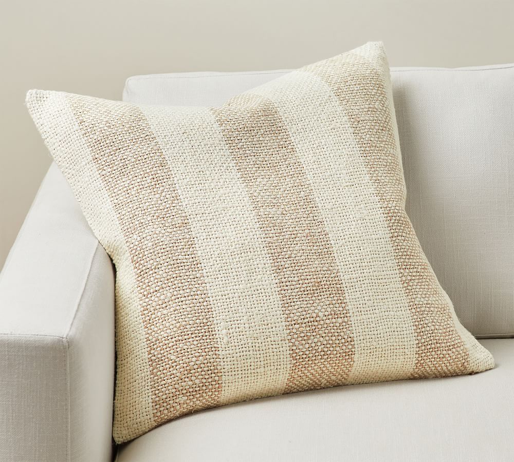 Faye Textured Striped Pillow Cover | Pottery Barn (US)